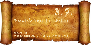 Mozolányi Fridolin névjegykártya